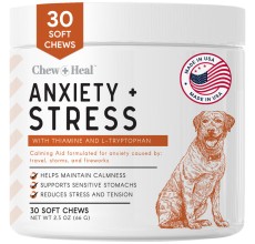 Chew & Heal - Travel-Sized Anxiety & Stress Chews Supplement for Dogs - 250gm