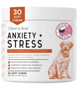 Chew & Heal - Travel-Sized Anxiety & Stress Chews Supplement for Dogs - 250gm