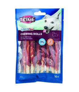 Trixie Denta Fun Duck Chewing Rolls Dog Chew Treats 80g