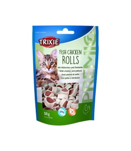 Trixie Premio Bites Fish Chicken Rolls Cat Treats 50g