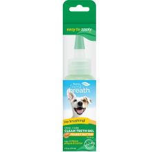 TropiClean Fresh Breath No Brushing Peanut Butter Flavor Clean Teeth Dental & Oral Care Gel for Dogs, 2oz