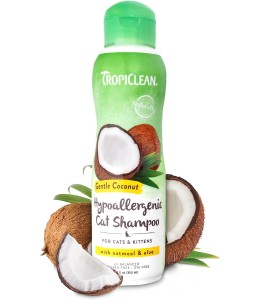 TropiClean Gentle Coconut Hypoallergenic Cat and Kitten Shampoo, 12oz