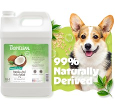 TropiClean Oatmeal & Tea Tree Medicated Itch Relief Shampoo for Pets, 1 gallon