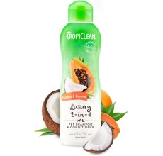 TropiClean Papaya & Coconut Luxury 2-in-1 Shampoo and Conditioner for Pets, 20oz