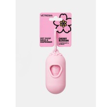 VETRESKA Cherry Blossom Pet Poop Bags & Dispenser (1 Dispenser + 1 Roll)