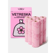 VETRESKA Cherry Blossom Pet Poop Bags Refill Set (12 Rolls)