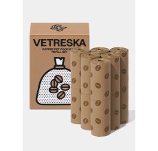 VETRESKA Coffee Pet Poop Bags Refill Set (12 Rolls)