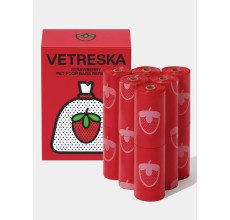 VETRESKA Strawberry Pet Poop Bags Refill Set (12 Rolls)