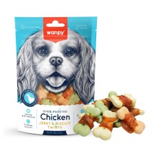 Wanpy Chicken Jerky and Biscuit Twists 100g