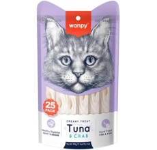 Wanpy Creamy Lickable Cat Treats - Tuna & Crab (14g x 25pc)