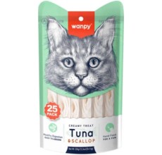 Wanpy Creamy Lickable Cat Treats - Tuna & Scallop (14g x 25pc)