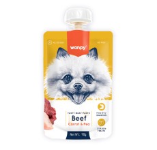 Wanpy Tasty Meat Paste Beef with Carrot & Pea for Dogs 90g