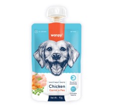 Wanpy Tasty Meat Paste Chicken with Carrot &amp; Pea for Dogs 90g