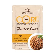 Wellness Core Tender Cuts Chicken and chicken Liver Adult Cat 85g