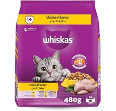 Whiskas Adult Chicken Dry Cat Food 480g