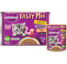 Whiskas Kitten Tasty Mix Chicken & Tuna In Gravy 4X70G