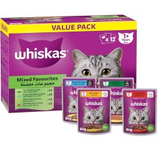 Whiskas Mixed Favorites Wet Cat Food (Pack Of 12 X 80G)