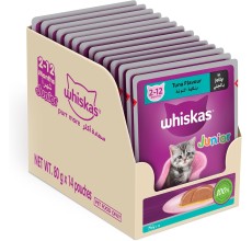 Whiskas Tuna in Jelly Junior Cat Food Pouch (80g) - Pack of 14