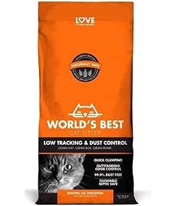 World's Best Cat Litter Advanced Low Tracking Dust Control Unscented 28Lb