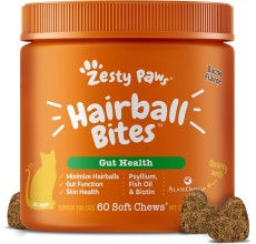 Zesty Paws Cat Hairball Bites – Bacon (60 Count)