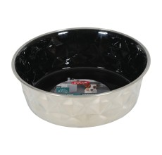 Zolux Diamonds Stainless Steel Non-Slip Dog Bowl Black 1.8L