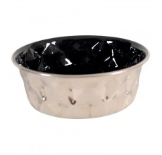 Zolux Diamonds Stainless Steel Non-Slip Dog Bowl Black 550ml