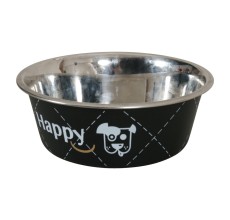 Zolux Happy Stainless Steel Dog Bowl Black 1.5L