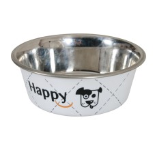 Zolux Happy Stainless Steel Dog Bowl White 0.8L