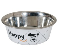 Zolux Happy Stainless Steel Dog Bowl White 2.65L