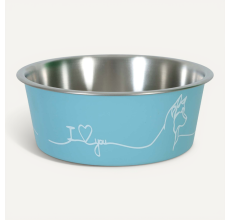 Zolux Non-Slip Love Dog Bowl Blue 750ml