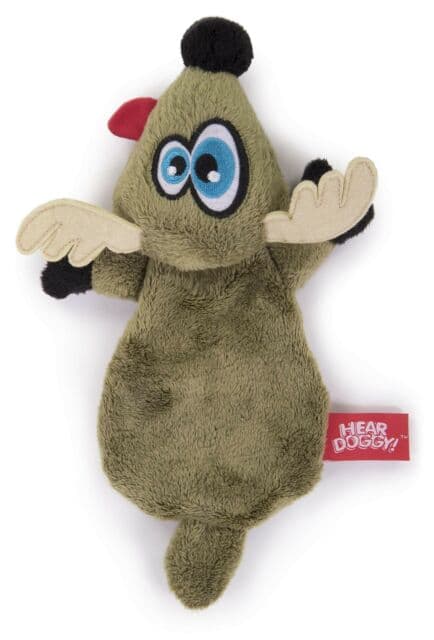 HEAR DOGGY!® Flattie Deer with Silent Squeak Technology™ Plush Dog Toy