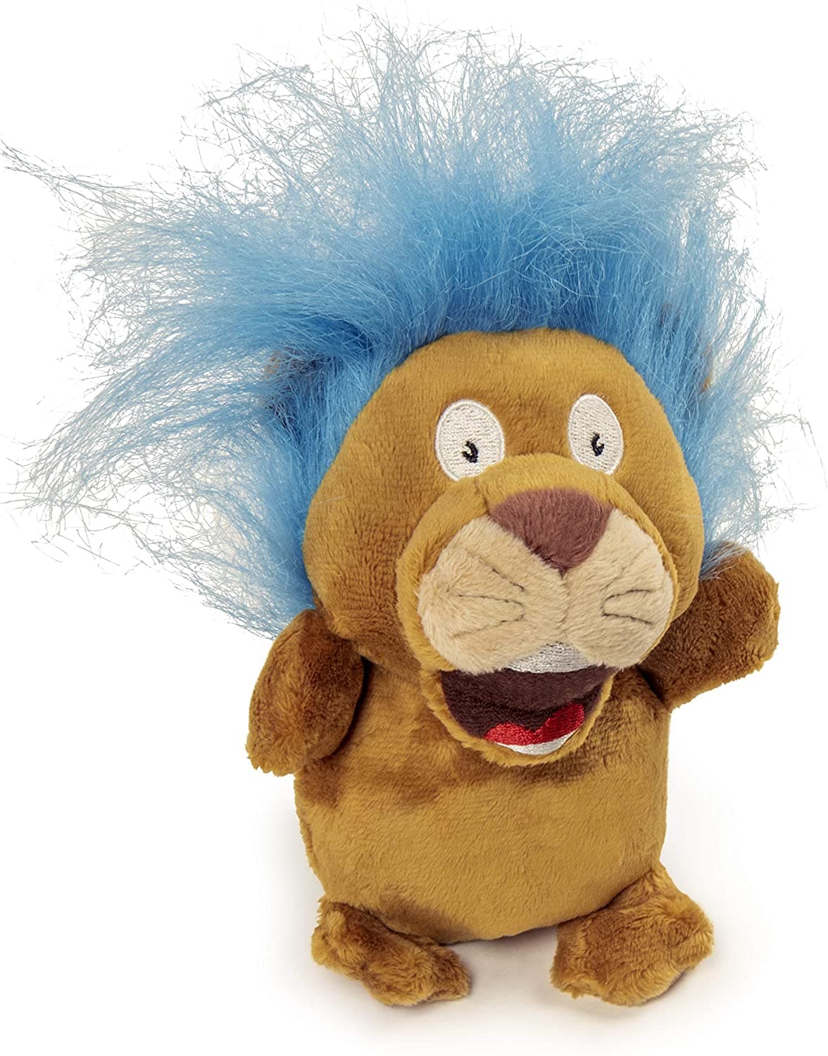 goDog® Silent Squeak™ Crazy Hairs Lion with Chew Guard Technology™ Durable Plush Dog Toy Small
