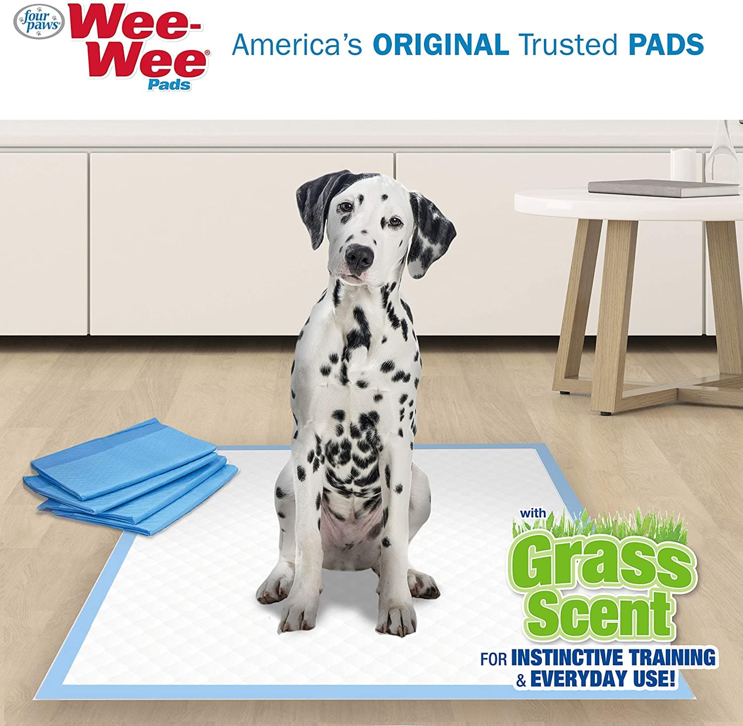 Four Paws Wee-Wee Grass-Scent Pads 50 Count Puppy Pads