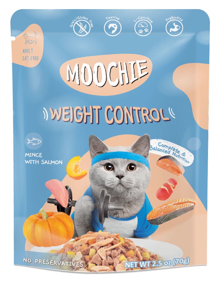 Moochie Cat Food Mince with Salmon - Weight Control Pouch 70g