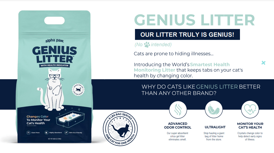Alpha Paw Genius Litter With Health Indicator 2.7KG-4L