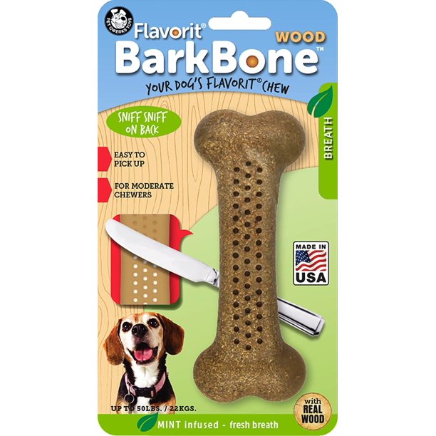 Pet Qwerks Barkbone Wood Flavorit Mint Flavor 