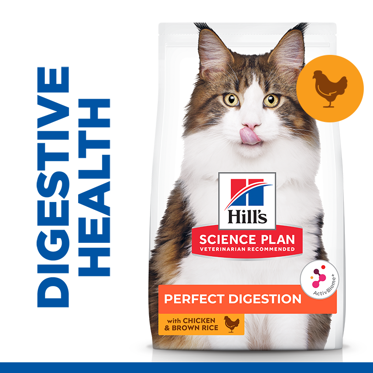 Hill's Science Plan Perfect Digestion Adult 1+ Cat Food with Chicken & Brown Rice - 3kg