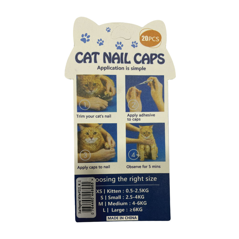 NutraPet Plushy Paws Nail Caps Dual Red | White #50 Small
