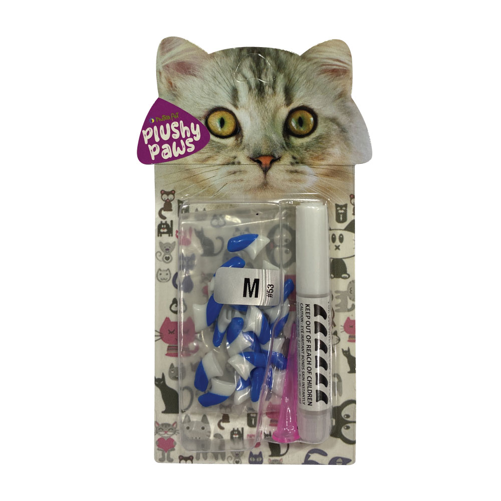 NutraPet Plusy Paws Nail Caps Dual Blue | White #53 Medium