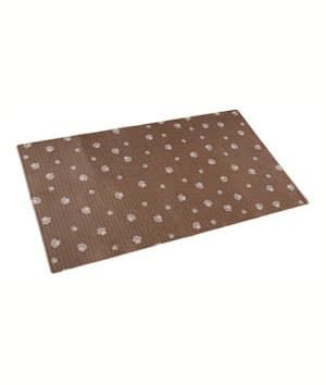 Drymate Dog Bowl Place Mat Paw Stripe Tan Brown 12x20 Inches