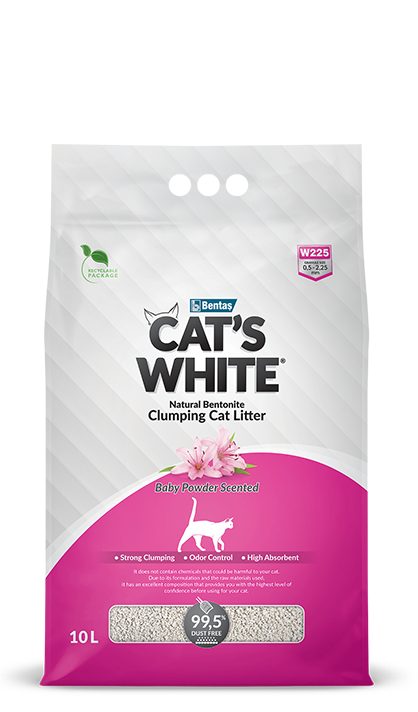 Cats White 10L Baby Powder Clumping Cat Litter