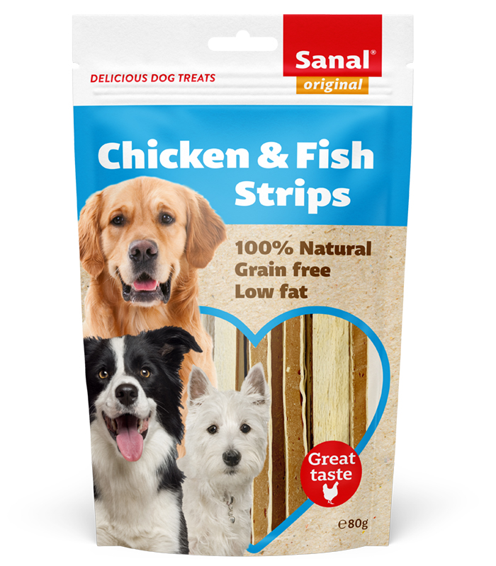 Sanal Dog Chicken & Fish Strips 80G