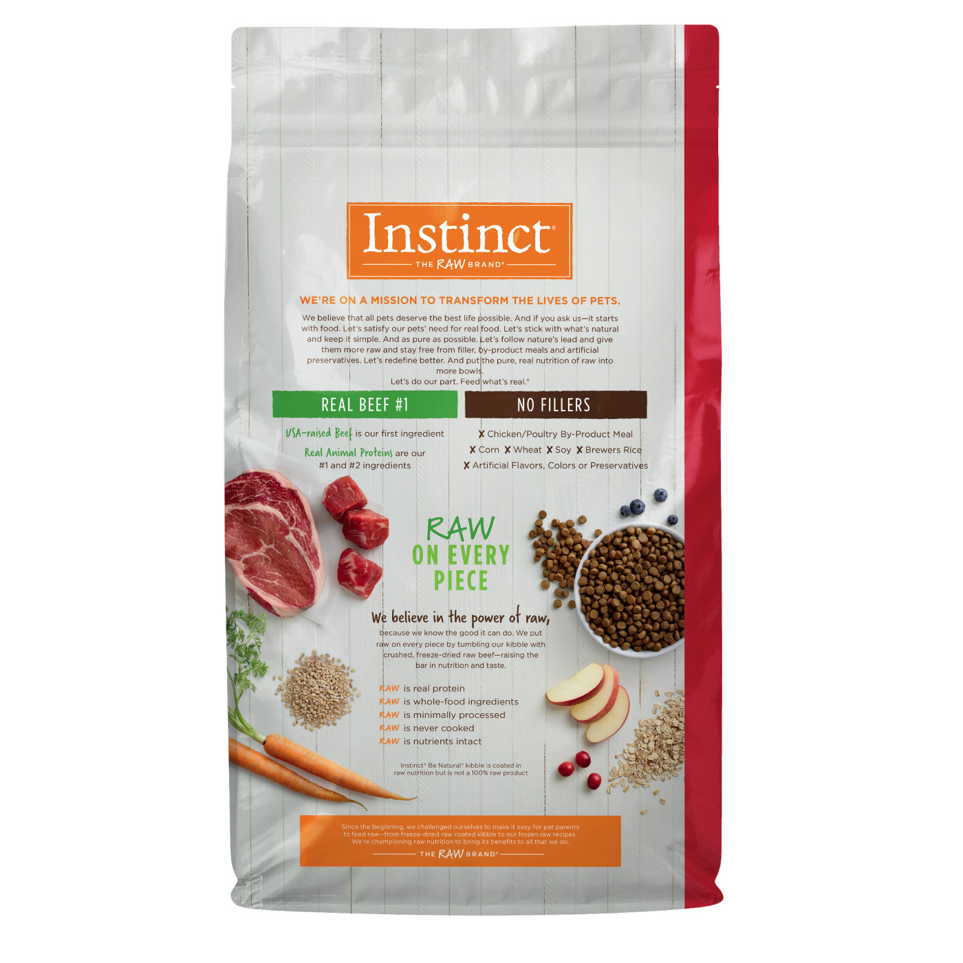 Instinct Be Natural Kibble Beef & Barley Dry Dog Food (25lbs)