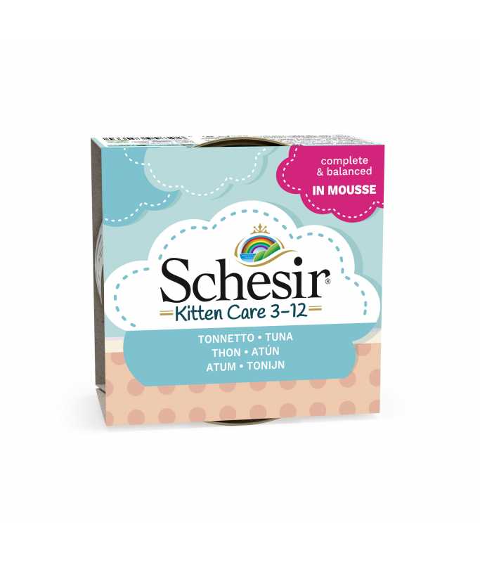 Schesir Kitten Mousse 3-12 Tuna Wet Food 85g can