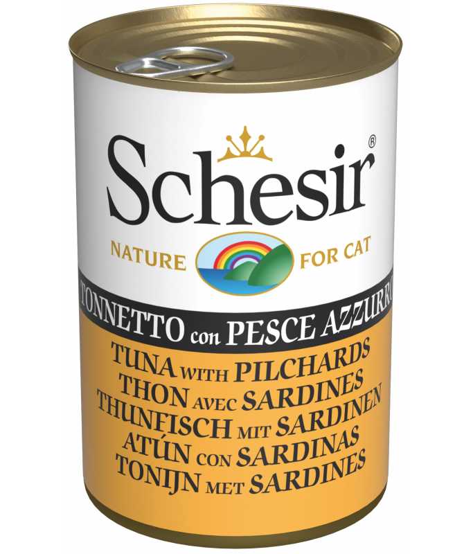 Schesir Cat Wet Food Tuna with Pilchards 140g can