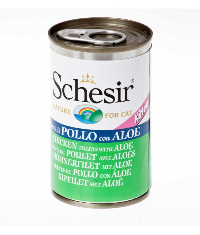 Schesir Cat Kitten Chicken Fillets With Aloe 140g can