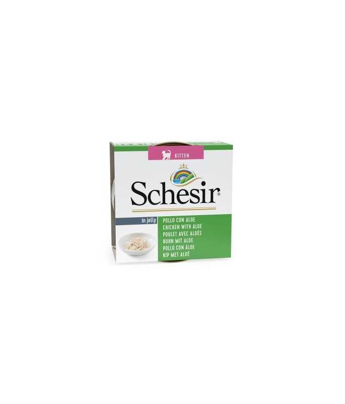 Schesir Cat Wet Food Kitten Chicken Fillets With Aloe 85g can