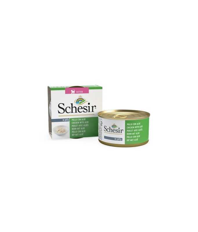 Schesir Cat Wet Food Kitten Chicken Fillets With Aloe 85g can