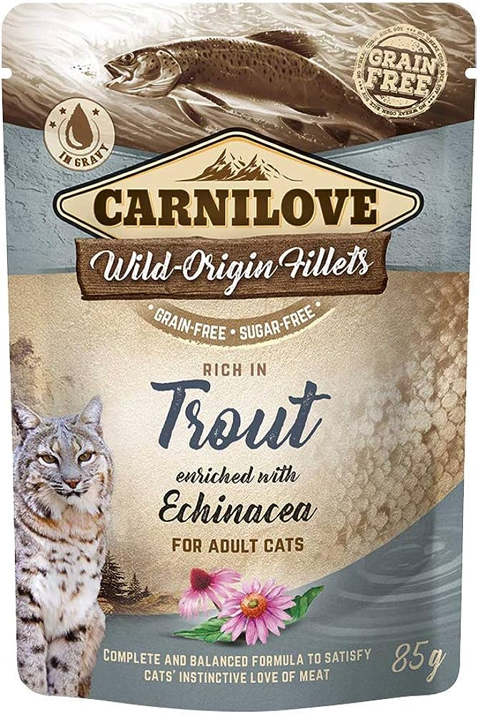 Carnilove Trout enriched with Echinacea for Adult Cats (Wet Food Pouches)85g