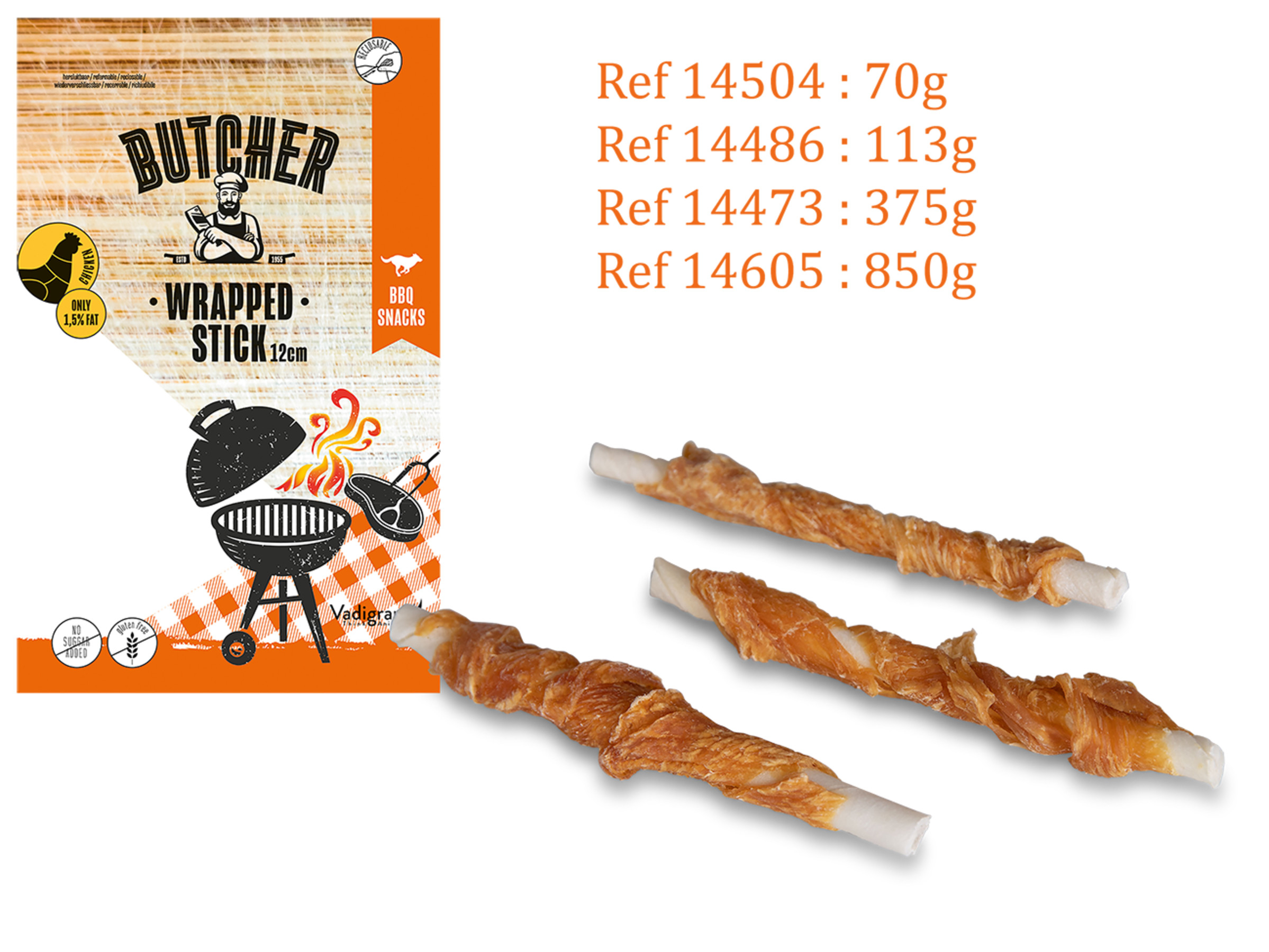 Vadigran Chicken Wrapped Stick 12cm 70g